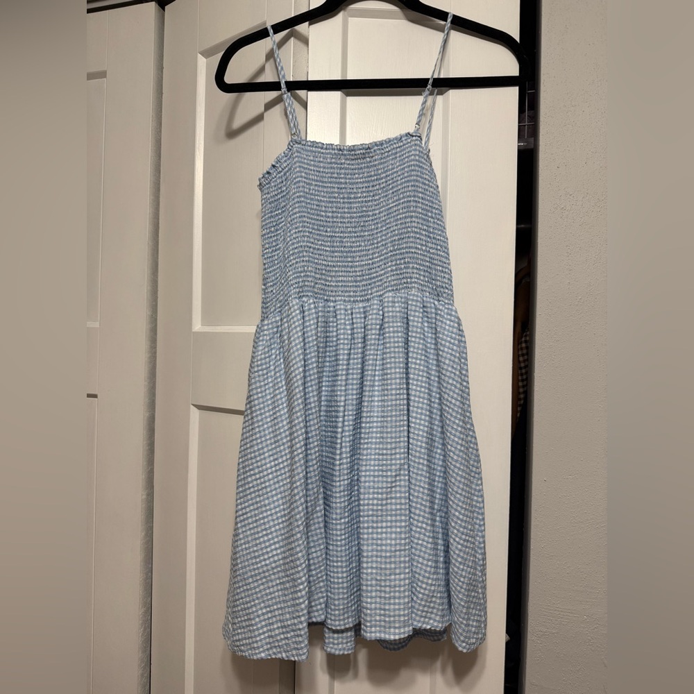 Lulu's Blue Gingham Mini Dress